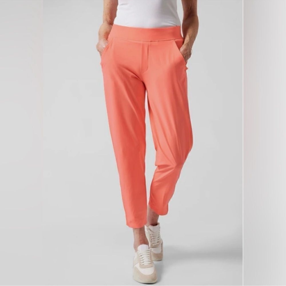 ATHLETA Brooklyn Mid Rise Ankle Pant Sunset Glow Coral Women’s Size 16